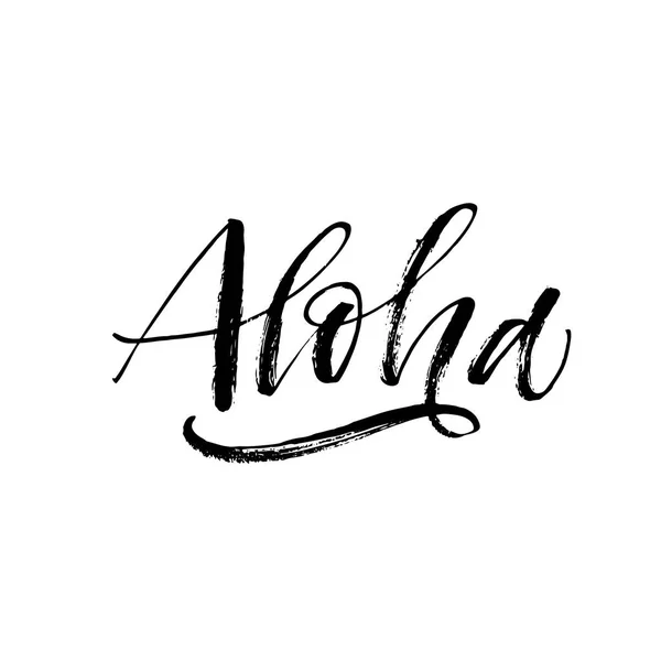 Hand drawn aloha lettering. — Stock Vector