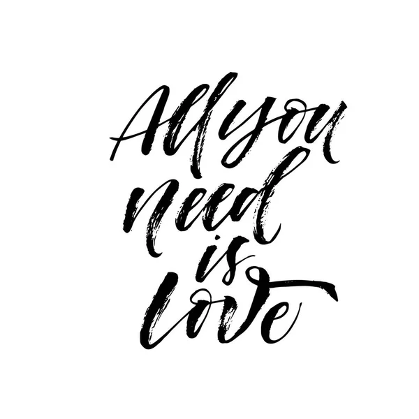 Alles wat u nodig hebt is liefde ansichtkaart. — Stockvector