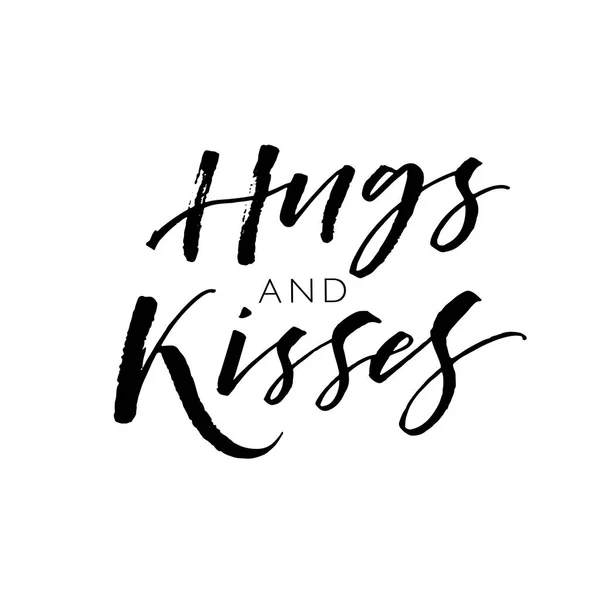 Abraços e beijos cartão . — Vetor de Stock