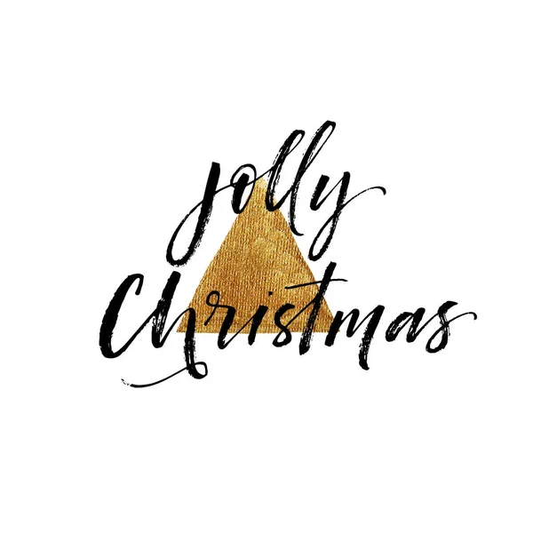 Jolly carte de Noël avec triangle d'or . — Image vectorielle