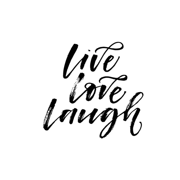 Vivre, aimer, rire phrase . — Image vectorielle