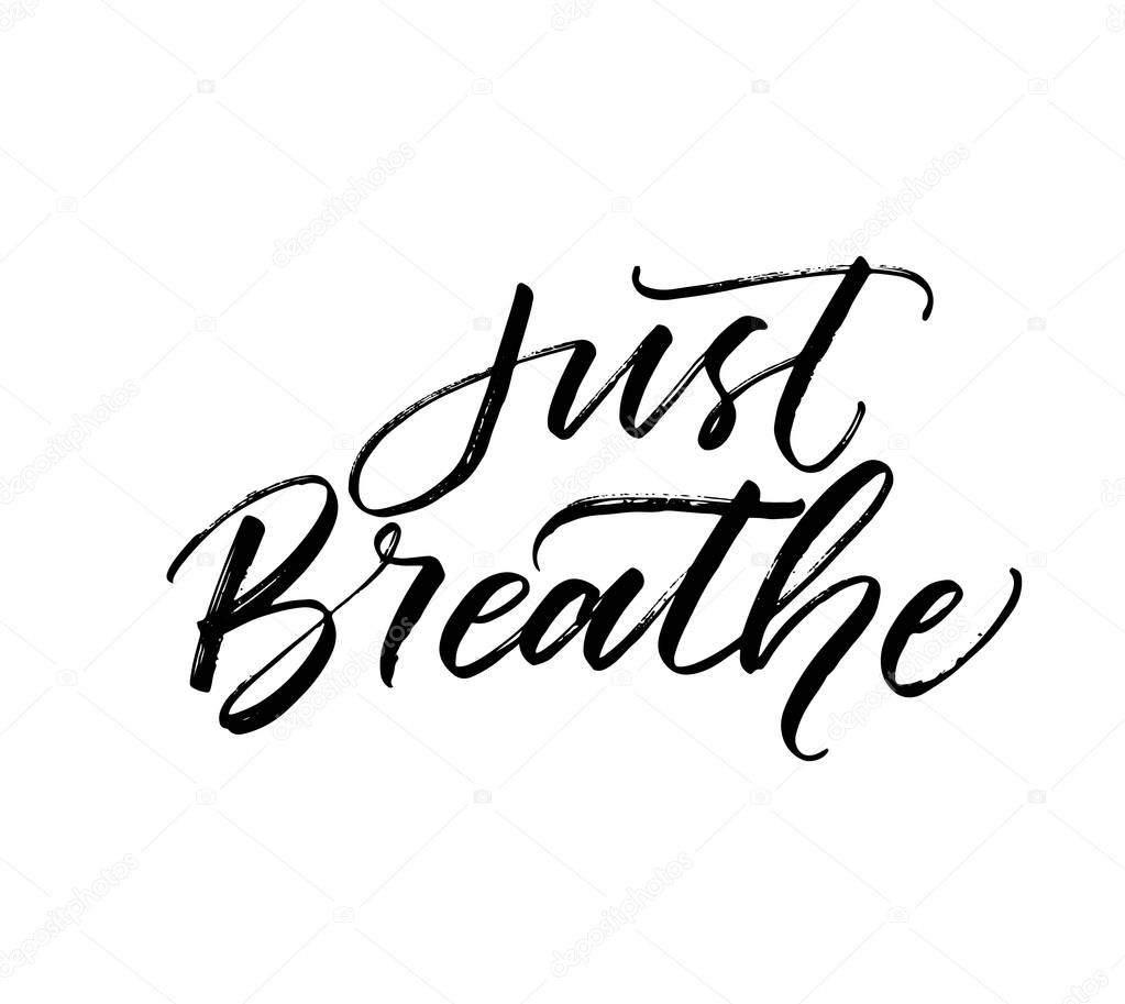 Just breathe postcard. 