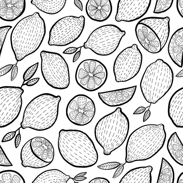Patrón sin costuras con limones — Archivo Imágenes Vectoriales