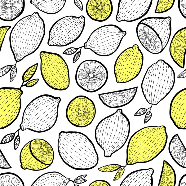 Patrón sin costuras con limones — Vector de stock