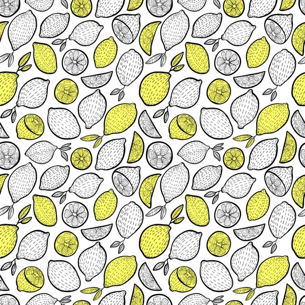 Patrón sin costuras con limones — Archivo Imágenes Vectoriales