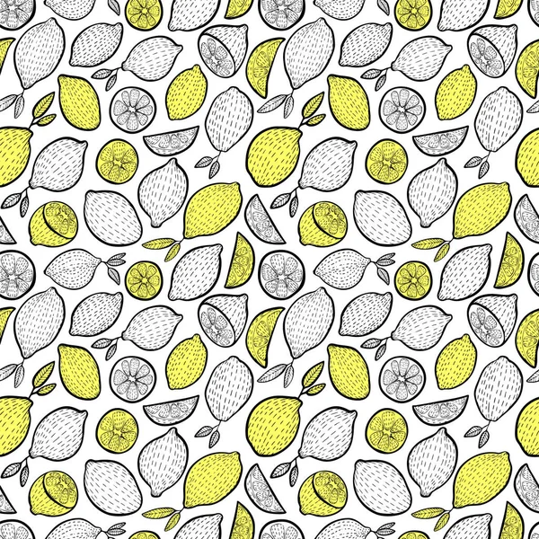 Patrón sin costuras con limones — Vector de stock