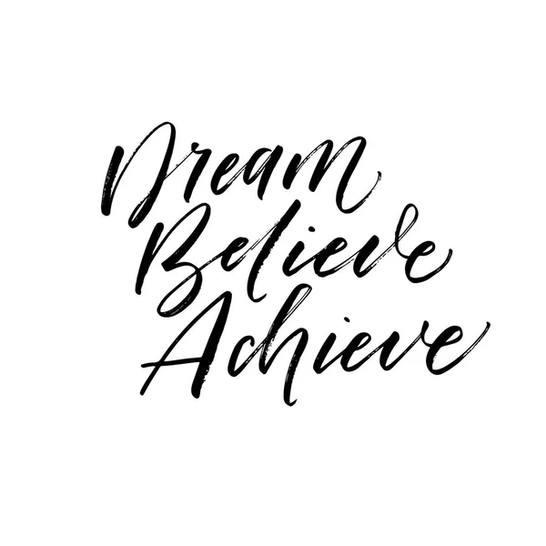 Dream believe achieve card. — Stock Vector