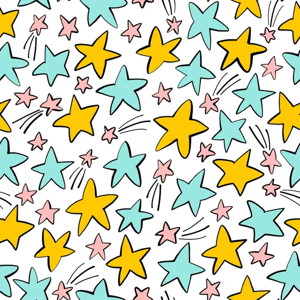 Seamless pattern with colorful stars