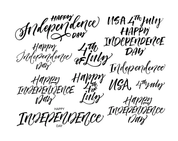 Independence Day phrases collection. — Stock Vector