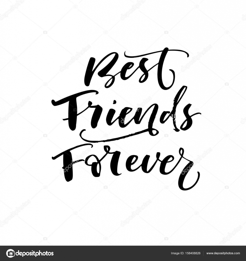 Bff Desenhado Mão Melhores Amigos Para Sempre Desenho Letras