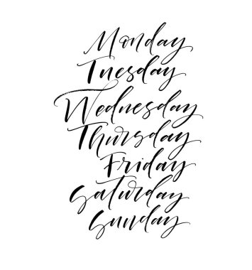 Set the days of the week clipart