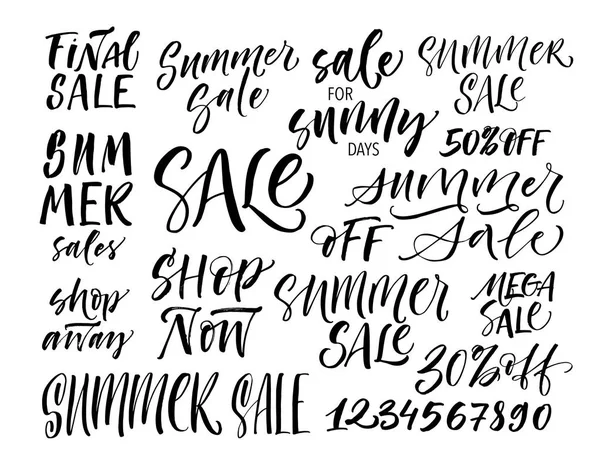 Conjunto de frases de venda de verão — Vetor de Stock