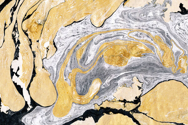 Golden and silver marble background. 