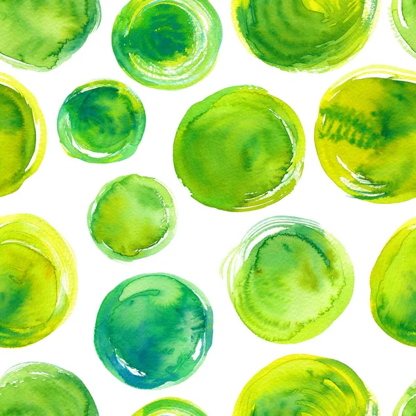 Padrão com gotas de aquarela verde — Fotografia de Stock