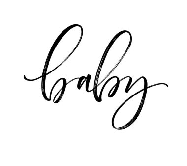 Bebek ifade. Mürekkep vektör çizim. Modern fırça hat. Beyaz arka plan üzerinde izole.