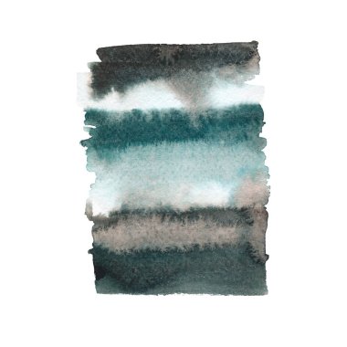 El suluboya şekil çekilmiş. Yeşil ve siyah renk. Suluboya arka plan gradyanlar ile. 