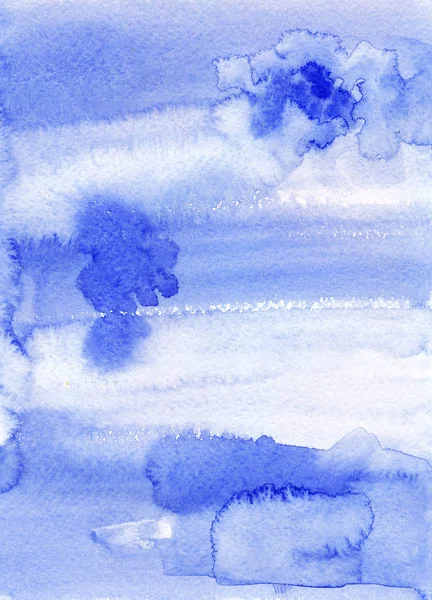 Ručně Tažené Akvarel Zázemí Ultramarín Modré Barvy Akvarelu Abstraktní Pozadí — Stock fotografie