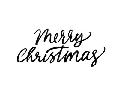 Mutlu Noeller çizilmiş modern fırça el yazısı. Beyaz arkaplanda izole. 