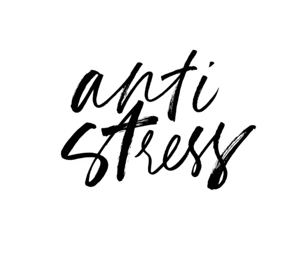 Anti estrés tinta pluma letra escrita a mano — Vector de stock