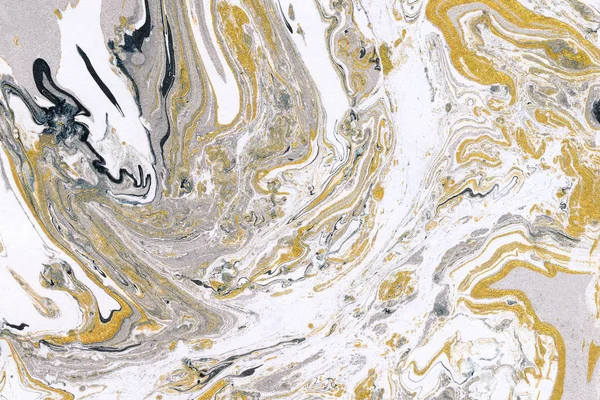 Χρυσή, λευκή και γκρι μαρμάρινη υφή μελάνης. Μαρμάρινο μοτίβο αφηρημένο φόντο. Σύγχρονη υφή — Φωτογραφία Αρχείου