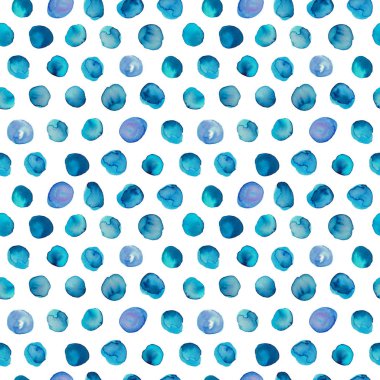 Daireler ve lekeler suluboya kusursuz desen.