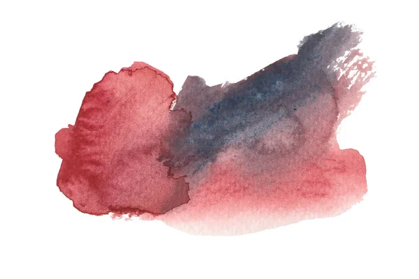 Яркий красочный акварельный фон. Рука нарисована красной и пыльной фиолетовой формы на белом фоне . — стоковое фото