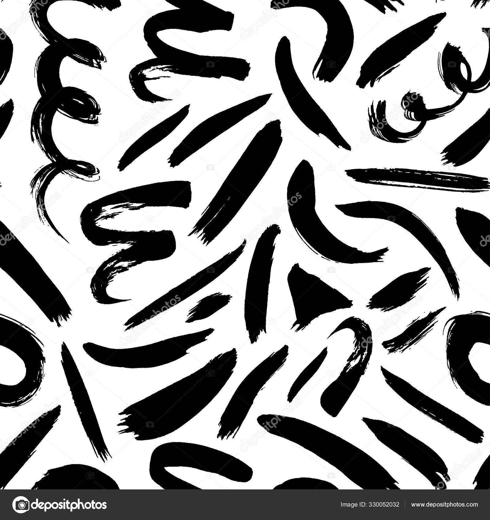 Dry brush strokes abstract hand drawn vector seamless pattern Stock Vector  by ©Anastasiia Hevko 330052032, image size:1600x1700