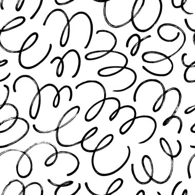 Siyah ve beyaz grunge ince çizgi vektörsüz desen çizer