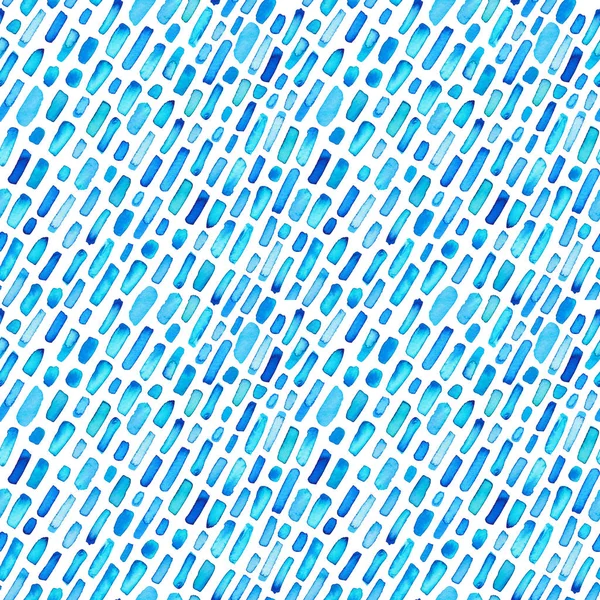 Diagonal blue stripes watercolor seamless pattern. — 스톡 사진