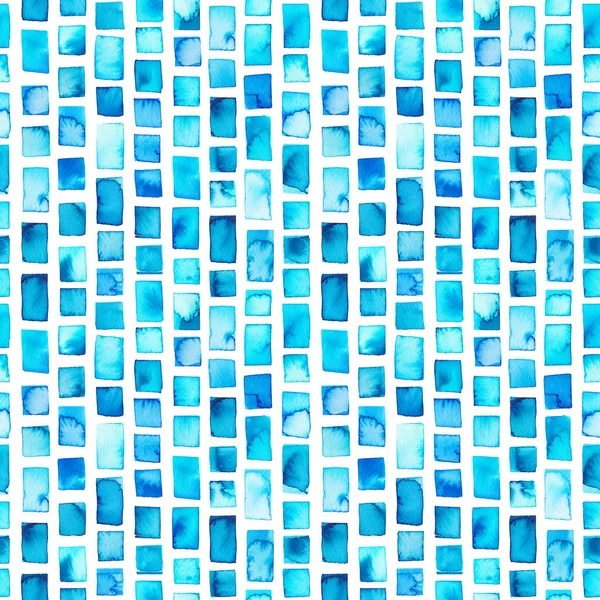 Squares and rectangle watercolor seamless pattern. — 스톡 사진