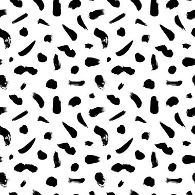 Grunge benekleri ve fırça darbeleri vektör pürüzsüz desen. El çizimi mürekkep lekeleri ve çizgi dokusu. 