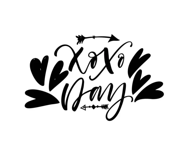 Dagskort från Xoxo. Kärleksbrev för alla hjärtans dag. — Stock vektor