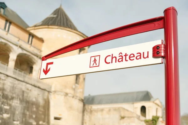 Signe Langue Française Vers Château Gaillon Médiéval Normandie Rurale France — Photo