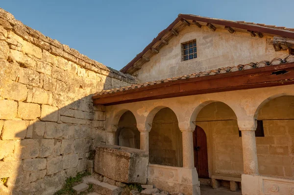 Ancienne Kenassa Kenesa Synagogue Karaite Chufut Kale Colonie Médiévale Grotte — Photo