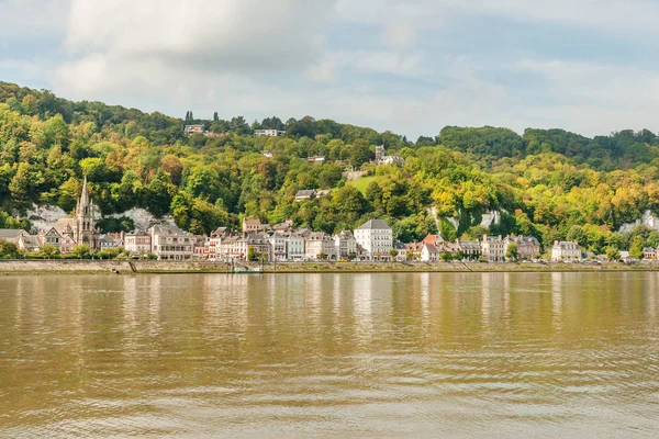 Panorama Del Pittoresco Comune Bouillle Lungo Fiume Senna Normandia Francia — Foto Stock