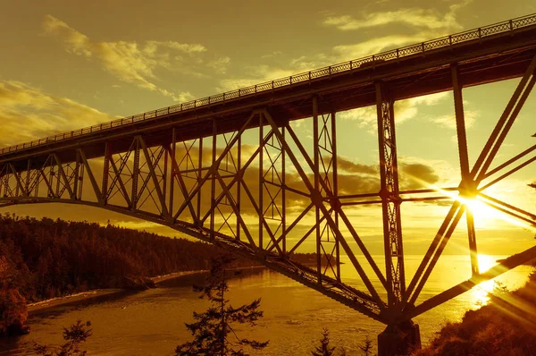 Deception Pass Híd Whidbey Island Fidalgo Island Között Pacific Northwest — Stock Fotó