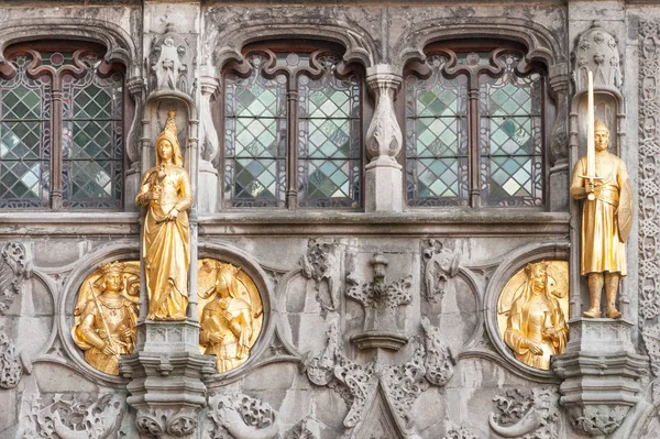 Exquisite Golden Figures Details Entrance Roman Catholic Basilica Holyblood Burg — Stock Photo, Image