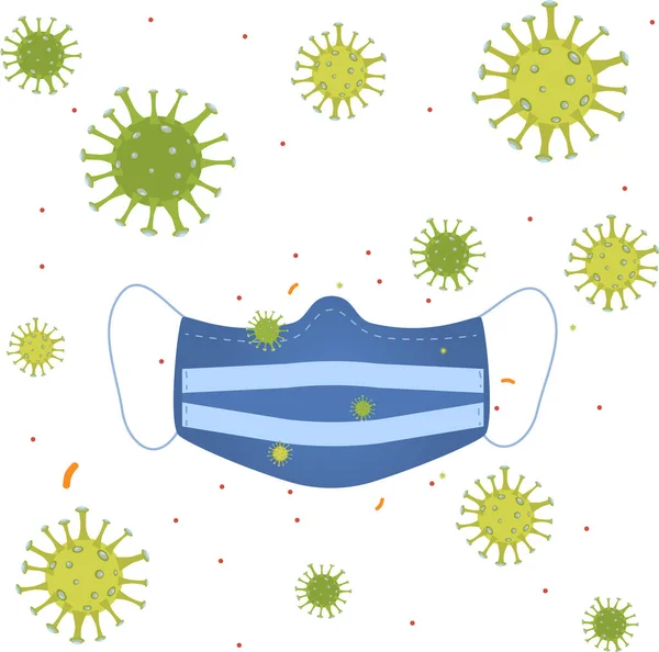 Wuhan coronavirus varning. Bär ansiktsmask koncept. Novel coronavirus 2019-ncov försiktighet. En global epidemi. Vektorillustration. — Stock vektor