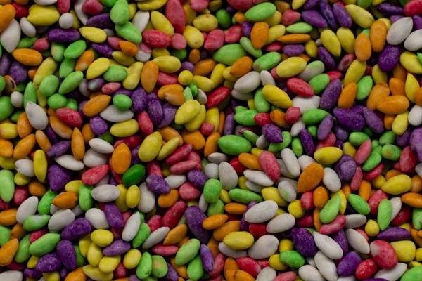 Multicolors Édességek Dragee Ömlesztve Felülnézet — Stock Fotó