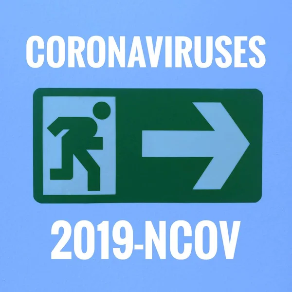 China Coronaviruses Sign Exit Emergency Evacuation — 스톡 사진