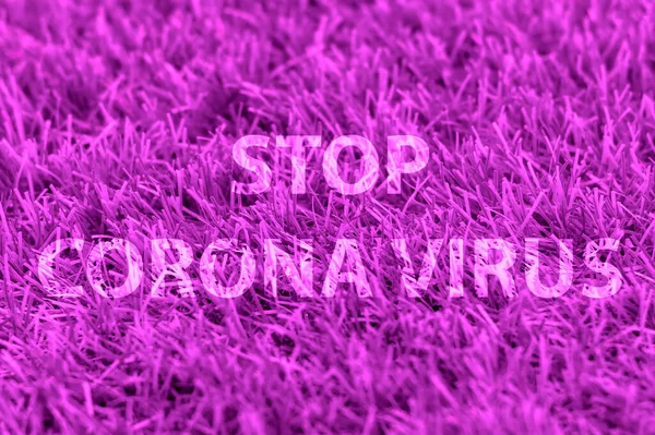 Hentikan Virus Corona Terhadap Backdrop Pink Kata Kata — Stok Foto