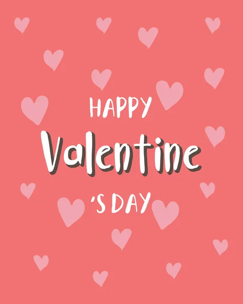 Glückwunschkarte Zum Valentinstag Typografie Zum Valentinstag Hintergrund Mit Herzen Valentinskarte — Stockvektor