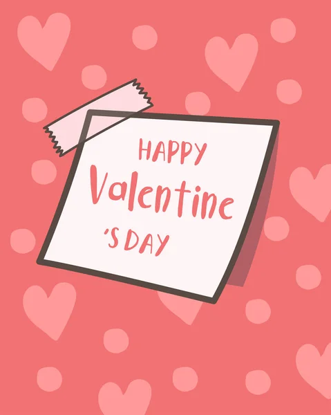 Happy Valentine Day Collection Von Niedlichen Haftnotizen Valentinstag Hintergrund Valentinstag — Stockvektor