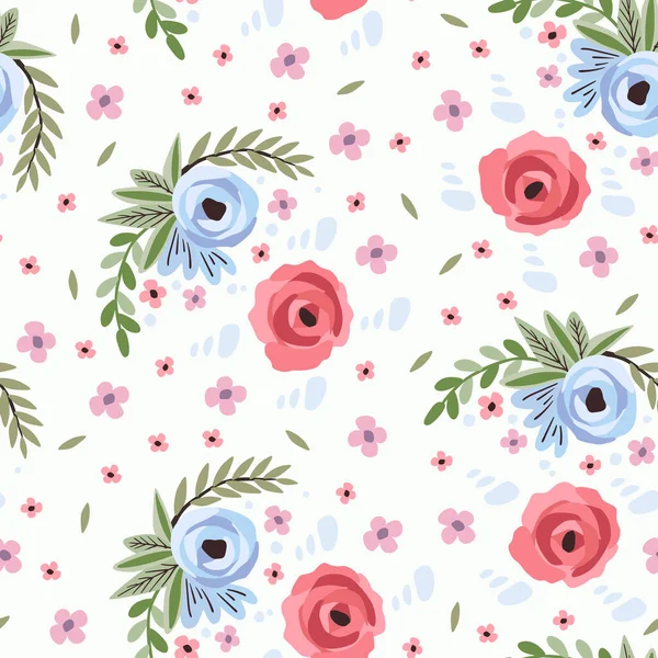 Vecteur Motif Floral Sans Couture — Image vectorielle