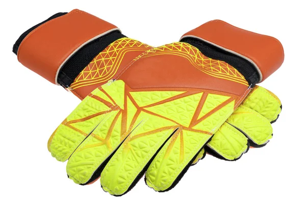 Goalkeeper gloves shot closeup on a white background. — Stock Photo, Image