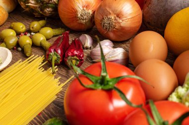 Çeşitli Taze Sebzeler ve Fruits Side Light