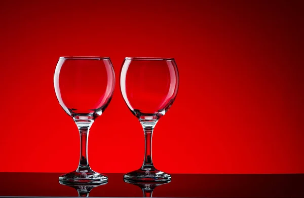 Glass Glasses Shot Studio Red Background — Stock Photo, Image