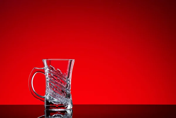 Glass Glasses Shot Studio Red Background — Stock Photo, Image