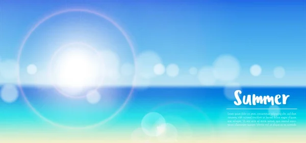 Summer Abstract Background Πανόραμα Θολή Τροπική Παραλία Bokeh Φόντο — Διανυσματικό Αρχείο