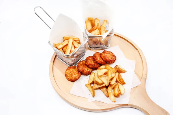 Traditional British Fish Chips French Fries — Stock Photo, Image